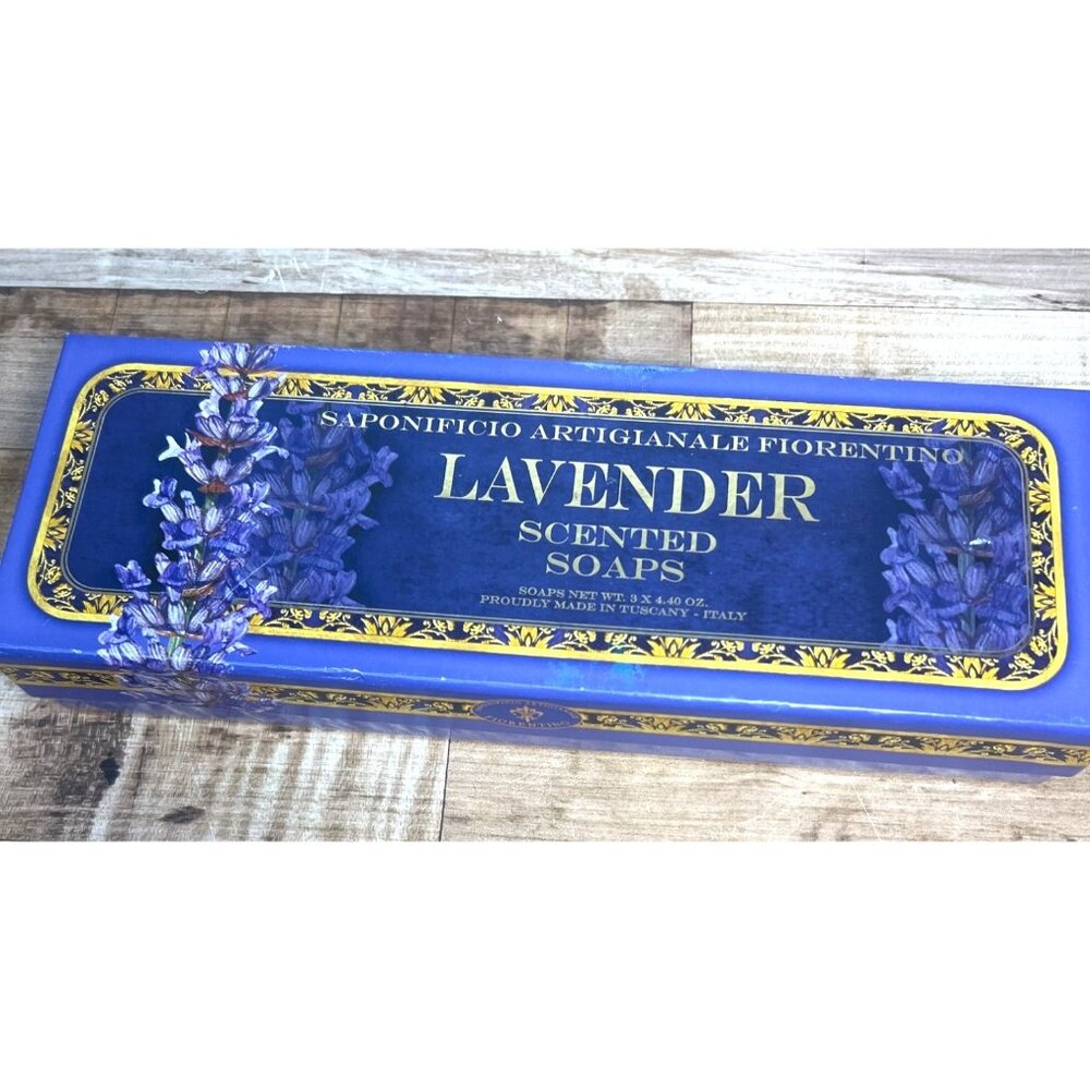 Saponificio Artigianale Fiorentino Lavender Scented Soaps In Gift Box 3x3.4 Oz R